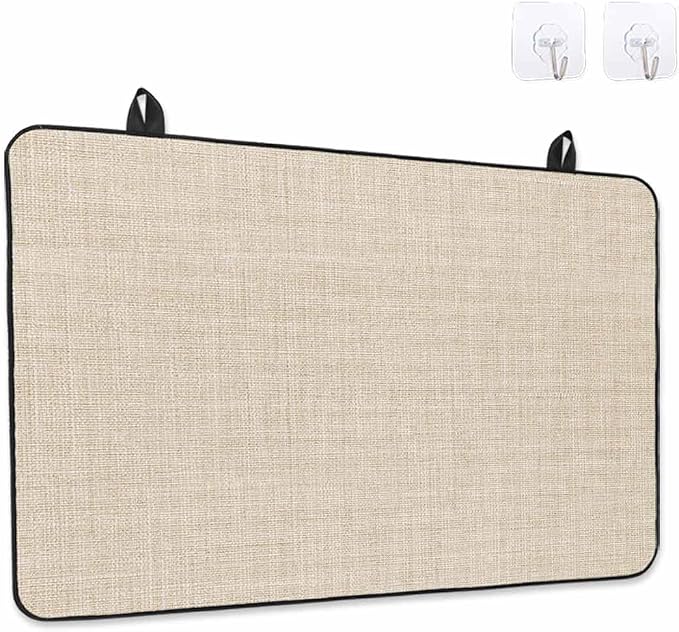 Stove Top Covers for Electric Stove 31x24 Inches, Vintage Cream HeatResistant Glass Cooktop Protector, Farmhouse Retro Solid Color Linen Texture Ceramic Stovetop Countertop Covers Mat, Oven Cover
