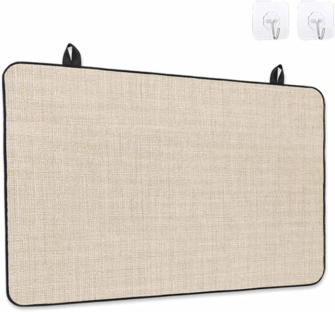 Stove Top Covers for Electric Stove 24x21 Inches, Vintage Cream Solid Color HeatResistant Glass Cooktop Protector, Farmhouse Retro Linen Texture Ceramic Stovetop Countertop Covers Mat, Oven Cover