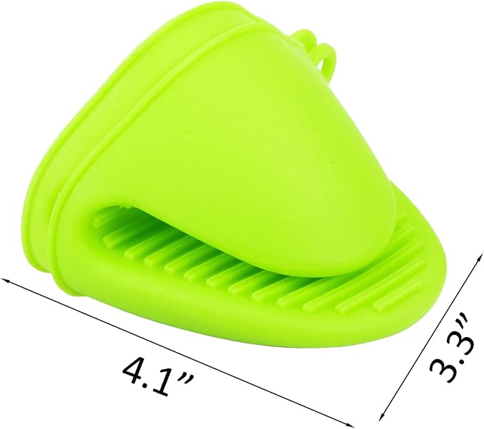 3 Pairs Mini Oven Gloves Silicone Oven Mitts Red, Blue and Green | Silicone Heat Resistant Cooking Pinch Mitts Potholder for Kitchen Cooking & Baking
