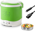 OSBA 12V Rice Cooker for Car 1L Mini Rice Cooker with Steamer, Green | 2Cup Portable Travel Rice Cooker for 1-2 People, Cooking Heating & Auto Keeping Warm Function, Used as an Electric Lunch Box
