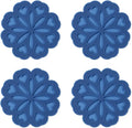 Set of 4 Silicone Trivet Mat - Hot Pot Holder Hot Pads for Table & Countertop - Trivet for Hot Dishes - Non-Slip & Heat Resistant Modern Kitchen Hot Pads for Pots & Pans, Navy Blue