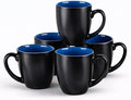 GBhome 16 oz Coffee Mugs Set of 6, Ceramic Coffee Cups- Blue