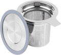 Vaincre Stainless Steel Extra Fine Mesh Tea Infuser | Large Capacity Basket with Lid, Loose Leaf Tea Strainer & Steeper, Fits Teapots, Mugs & Cups
