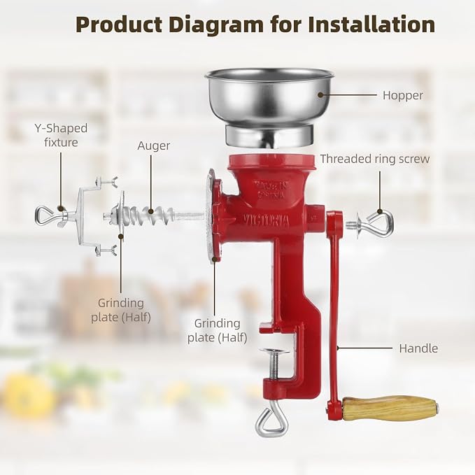Corn Grinder Grain Manual,Cast Iron Crank Corn Grain Mill Grinder,Hand Powered Flour Mill,Wheat Grinder with Adjustable Coarseness & Wooden Handle for Home, kitchen, Coffee,14.6" Tall & 5.3" Hopper