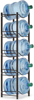 Water Cooler Jug Rack Dispenser 5 Tier Heavy Duty Detachable Metal Water Bottle Storage Shelf Organizer for 5 Gallon Water Jug Holder for Home Office Kitchen Breakroom