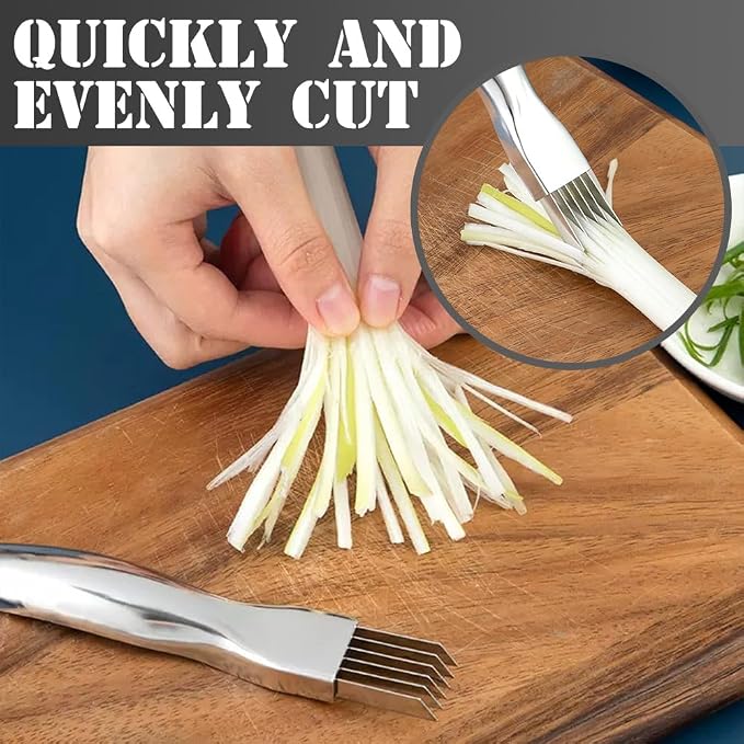 Shred Silk The Knife, 2026 Upgrade Stainless Steel Green Onion Knife Food Speedy Chopper, Kitchen Vegetable Cutter Household Multifunctional Food Slicer (A-1Pcs)