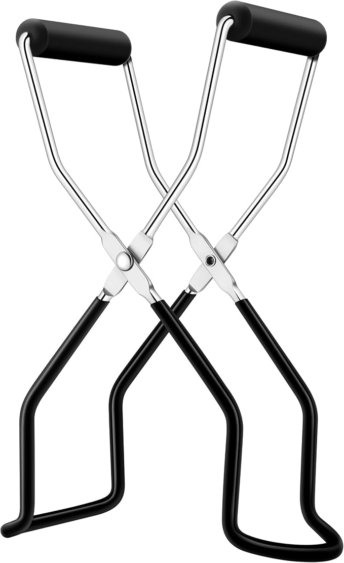 Canning Jar Lifter, Canning Tongs Jar Lifter, Canning Tools, Canning Supplies for Home Kitchen, Stainless Steel, Black