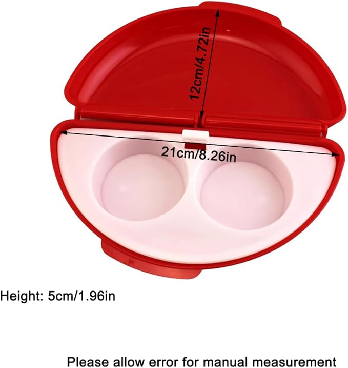 TopHomer 2 Cavity Easy Egg Breakfast Cooker, Microwave Omelet Pan and Egg Poacher - Egg Maker Easy to Use and Non-Stick Breakfast Egg Cookware (Red)
