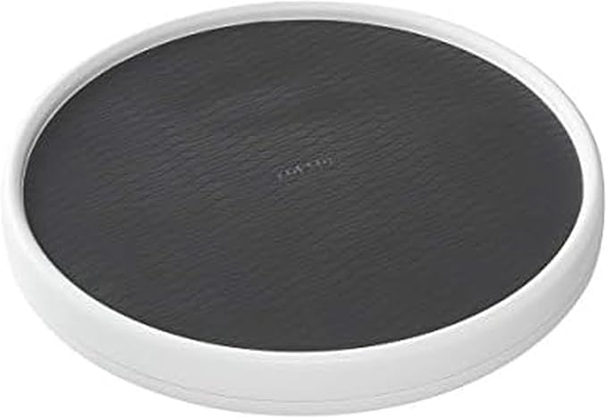 Copco 15 Inch Non-Skid Lazy Susan Turntable Organizer for Cabinet, Pantry, Refrigerator - Charcoal Gray, Smooth-Glide Ball Bearings, Raised Rim