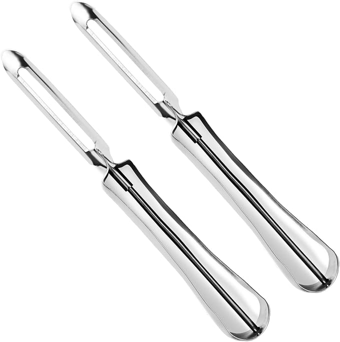 2PCS Stainless Steel Vegetable & Potato Peeler Sharp Blade Dual Handed | Non-Slip Handle, Dishwasher Safe Kitchen Tool