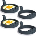 Egg Ring 4 Pack Silicone Rings for Frying Eggs, Non Stick Fried Egg Cooker Ring, Cute Animal Designs Gifts for Family Friends, 4-inch Round Egg Separators Mold for Pancakes Breakfast Sandwich