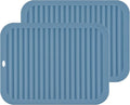 Silicone Trivets for Hot Dishes, Pots and Pans, Hot Pads for Kitchen Counter, Silicone Pot Holders Mats, Heat Resistant Mat for Quartz Countertops, Multi Use Table Trivet Mat Set 2 Blue