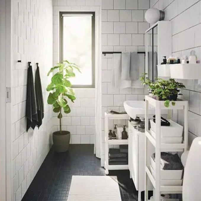 HIEEY 4 Tier Bathroom Shelf,Bathroom Rack, Shelves Organizer, for Laundry Pantry Kitchen Narrow Places