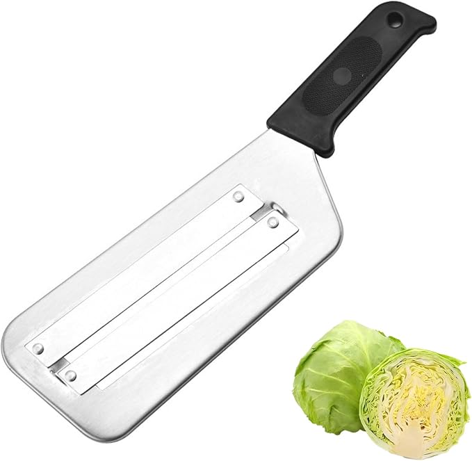 Cabbage Shredder and Cutter for Coleslaw, Manual Cabbage Slicer and Lettuce Shredder, Large Vegetable Mandoline Slicer Knife for Kitchen, Fast Shredding Tool (Black)