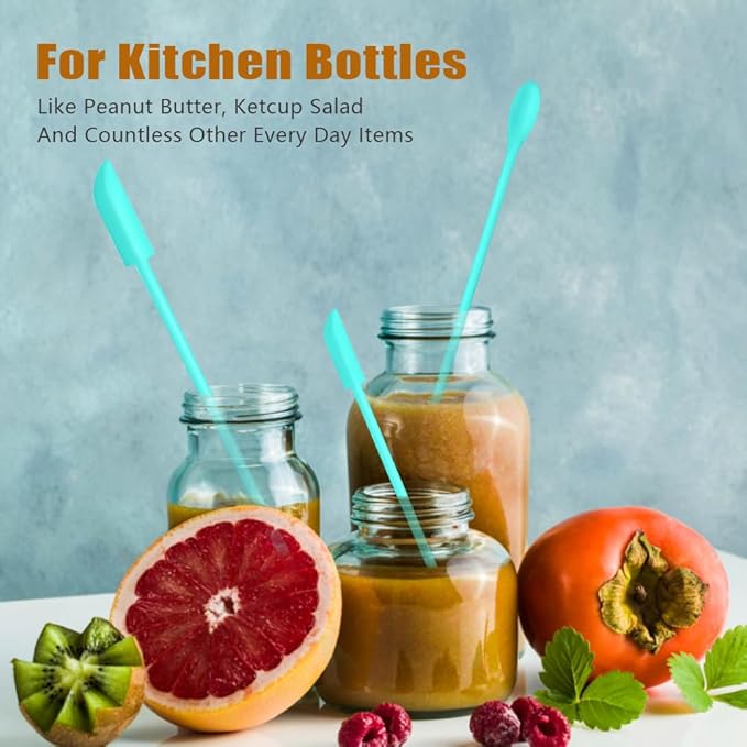Silicone Spatula Set 6Pcs, Mini Jar Scraper for Makeup & Food | Mini spatulas reach every last drop in jars and bottles, reducing waste for food, cosmetics and personal care products.