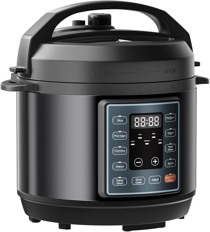 NEWBULIG 10-In-1 Electric Pressure Cooker, 3 Quart Multi Cooker for Rice, Stew and Steam, Small Programmable Stainless Steel Pot with Slow Cook Function and Ceramic Inner Pot