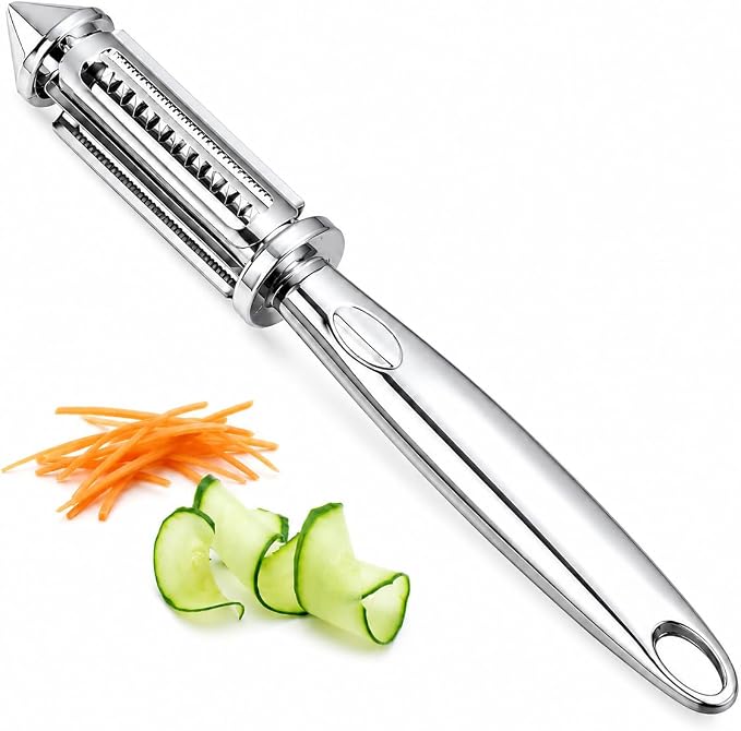 Stainless Steel Julienne Peeler, 3-in-1 Vegetable & Potato Peeler