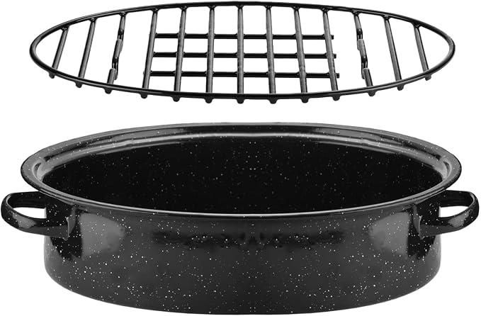 Roasting Rack with Integrated Feet, Cooling Drying Rack Kitchen Rack With Enameled Coating, PTFE Free, Great for Cooking, Roasting, Drying, Grilling, 12inch*8.5inch by KENDANE