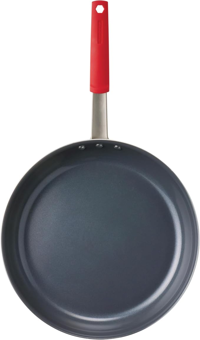 Tramontina Professional 14-Inch Ceramic Non Stick Extra Large Frying Pan | Heavy-Gauge Aluminum Skillet with Ceramic Nonstick Coating, Dishwasher and Oven Safe, Gray, Made in Brazil