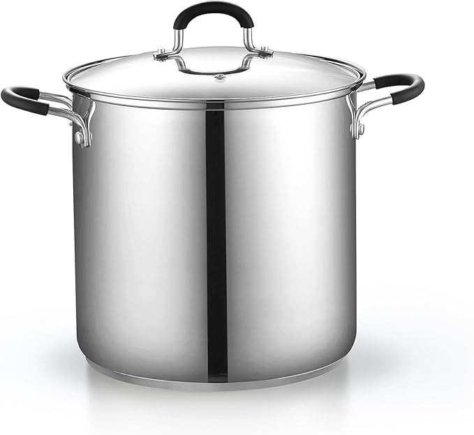 Cook N Home 12 Quart Stainless Steel Pasta Pot with Strainer Insert 3-in-1 | Steamer Basket, Pasta Strainer, Stockpot with Lid - Pasta Cooker Induction Compatible, Dishwasher & Oven Safe