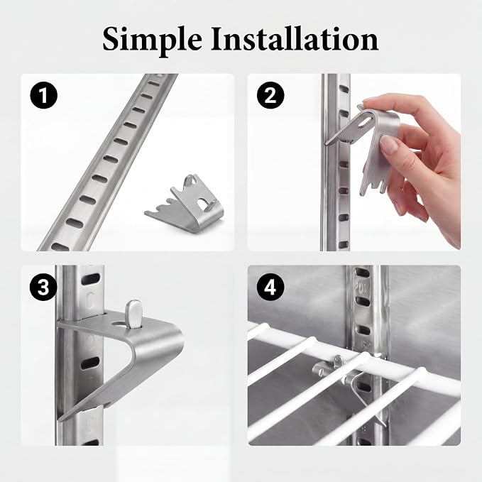 Hotop 64 Pieces 920158 Refrigerator Shelf Clips Freezer Rack Buckles | Commercial Replacement for Fridge Support, Compatible Cooler Clips, Metal Buckles Freezer Racks, Fits Model 920158 Parts