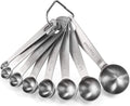 U-Taste 18/8 Stainless Steel Measuring Spoons Set of 8, Teaspoon Tablespoon | Kitchen Metal Measure Spoon Set, 1/8tsp, 1/4tsp, 1/3tsp, 1/2tsp, 3/4tsp, 1tsp, 1/2tbsp, 1tbsp for Dry & Liquid Ingredients
