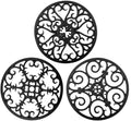 Trivets for Hot Dishes, Silicone Trivets for Hot Pots and Pans, Non Slip Heat Resistant Hot Pads for Kitchen, Pot Holders, Teapot Coaster (Black)