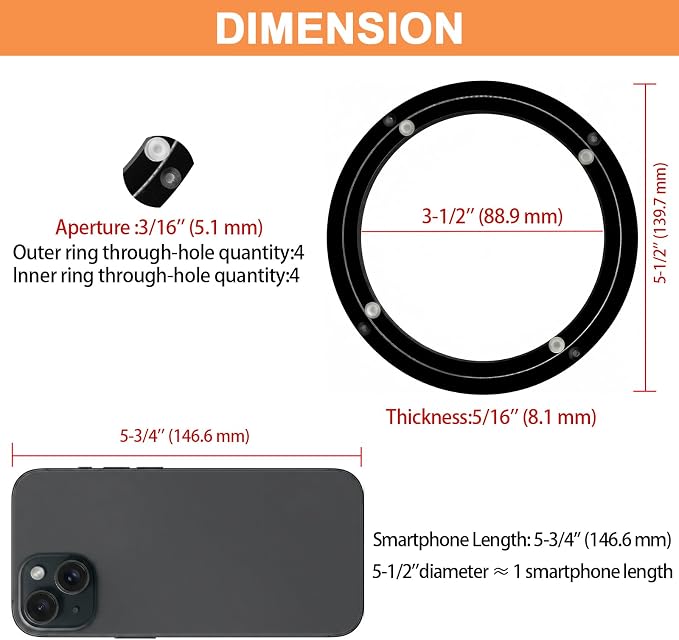 6 Inch Lazy Susan Bearing Base - Aluminum Heavy Duty Lazy Susan Turntable Mechanism Kit for Smooth Rotation, Universal Hardware for DIY Furniture, Cabinets and Craft (Base Only, Black)