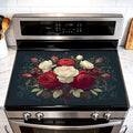 Stove Mat 20.47 x 28.35 Inch Red and Cream Roses Bouquet Vintage Floral Design Cover for Romantic Farmhouse Kitchen Decor and Stove Top Accent