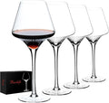 BACLIFE Red Wine Glasses Set of 4, Hand Blown Crystal Wine Glasses, 20 oz | Clear Large Burgundy Wine Glasses for Wedding,Anniversary,Christmas,Perfect Gifts or Daily Use