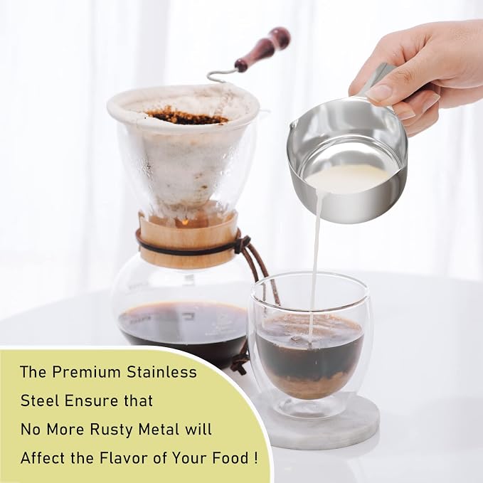 1PCS 2CUP(480ml, 16oz) Measuring Cup, 18/8 Stainless Steel Measure Scoop | High Precision, Food-Grade 304 SS, ‌Rust-Free, Dishwasher-Safe, Easy-Read Markings, Multi-Purpose, Sturdy & Durable
