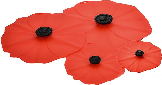 Charles Viancin - Poppy Silicone Lid for Food Storage and Cooking - Airtight Seal on Any Smooth Rim Surface - BPA-Free - Oven, Microwave, Freezer, Stovetop and Dishwasher Safe (6 Inch)