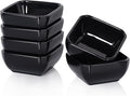 DELLING 3 Oz Porcelain Dip Bowls Set of 6, Black Ceramic Dipping Sauce Bowls - Small Bowls for Charcuterie Board Accessories, Soy Sauce Dish, Condiment Cups for BBQ Party, Dishwasher Safe