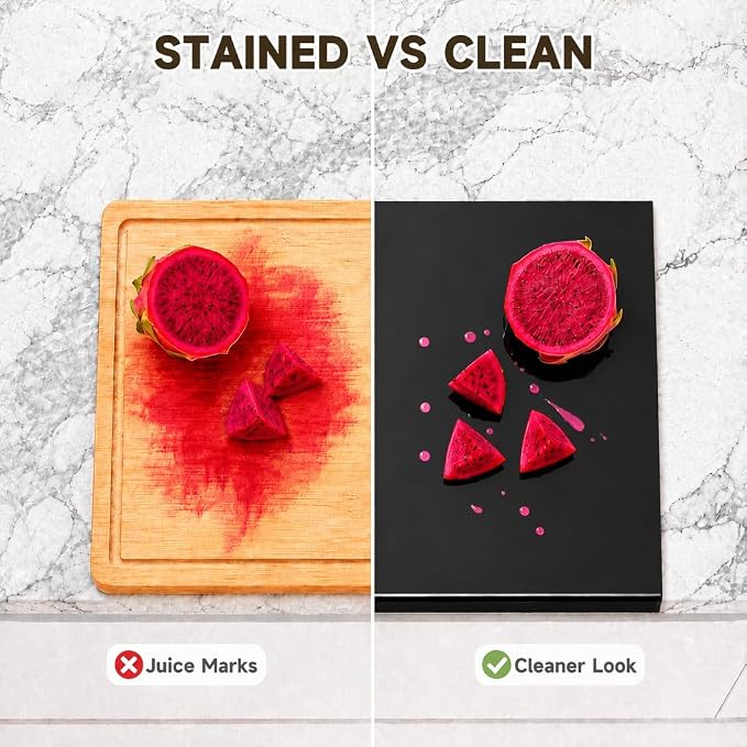 SWSKR 2PCS Acrylic Clear Cutting Board with Counter Lip for Kitchen | Non-Slip Cutting Board for Kitchen Counter, Aesthetic Kitchen Decor Gadgets House Warming Gifts