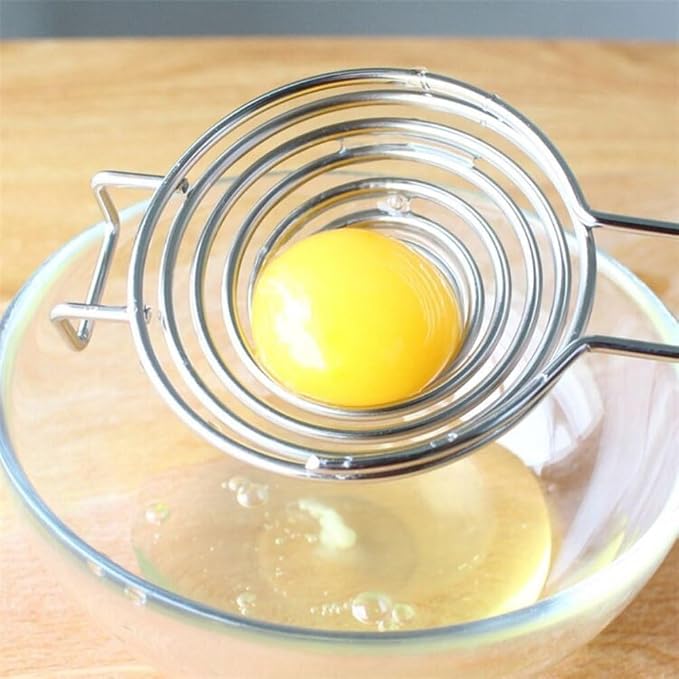 Silver Egg Separator, Yolk White Separator Tool, Food Grade Stainless Steel Egg Divider Egg Sieve Egg Extractor, Kitchen Gadget Cooking Baking Tool, Kitchen and Dining
