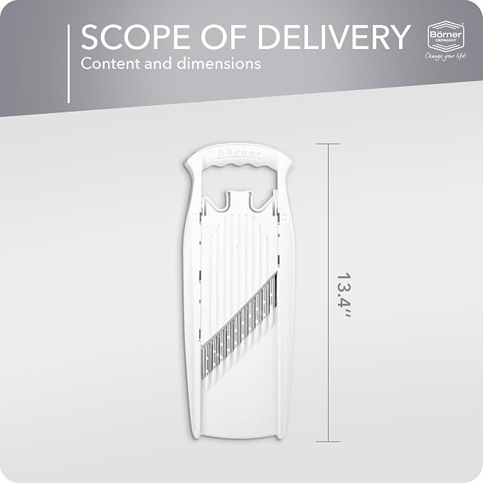 BORNER Wave waffle PowerLine | Vegetable Grater Börner - Quality Made in Germany, Color:White
