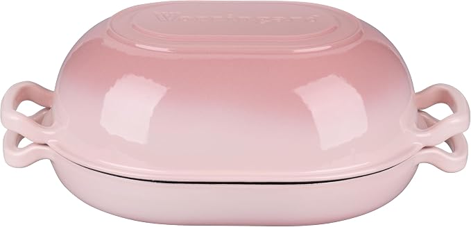 VORRINGARD Enameled Cast Iron Sourdough Bread Oven, Dutch Oven, Loaf Cast Iron Bread Pan for Homemade Bread Baking, Meatloaf Pan with Lid, 7QT, Pink