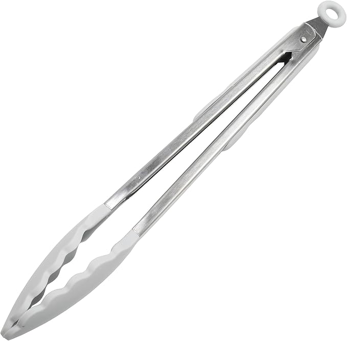 Chef Craft Premium Silicone Cooking Tongs, 12 inch, Gray
