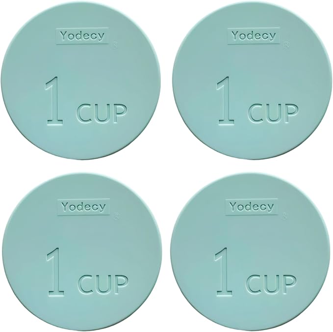 Yodecy Silicone Bowl Lids fit Pyrex Glass Bowls 7202-PC 1 Cup, Anchor Hocking Glass Bowls 7202-PC 1 Cup,Replacement Lids 3.8in(4 Pack Pastel Blue)