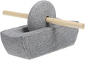 ABOOFAN 1 Set Traditional Chinese Stone Mill Manual Grinder with Hand Crank for Tea Spice Grinding Compact Rolling Pestle for Home Use Ergonomic Design for Effortless Grinding