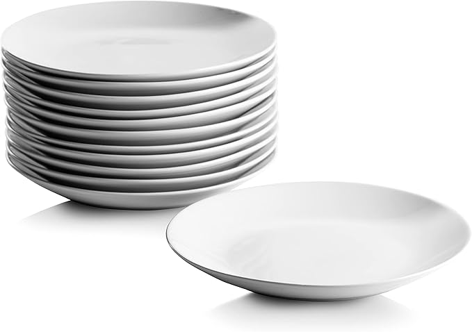 10 Strawberry Street 7.5" Catering Coupe Salad/Dessert Plate, Set of 12,White