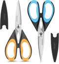 Kitchen Scissors, iBayam 2-Pack 8.7" Kitchen Shears Heavy Duty All Purpose | Stainless Steel, Comfort-Grip Handles, Dishwasher Safe Sharp Scissors Food Cooking Chicken, Poultry, Fish, Meat, Herbs