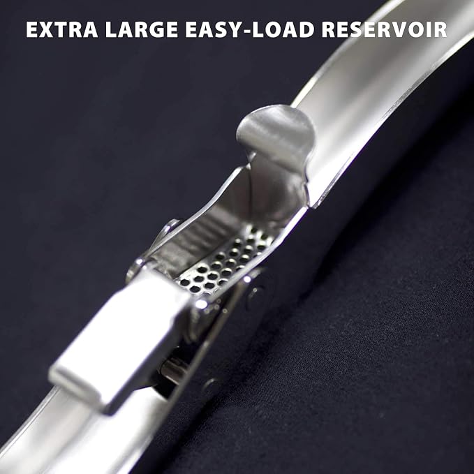 Premium Heavy Duty Garlic Press - 100% 304 Stainless Steel Professional Garlic Mincer & Crusher - Easy Clean Dishwasher Safe Kitchen Tool, Includes Custom Cleaning Brush