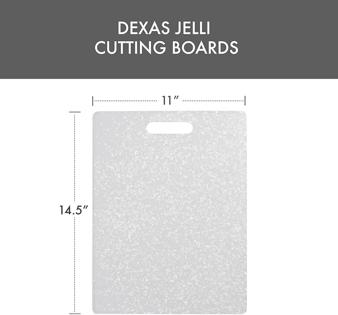 Dexas Original Jelli Cutting Board with Handle, 11 by 14.5 inches, White Granite Pattern