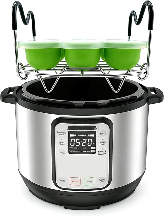 Steamer Rack Trivet with Handles for Instant Pot Pressure Cooker Accessories (Handle with Silicone, for 3qt)