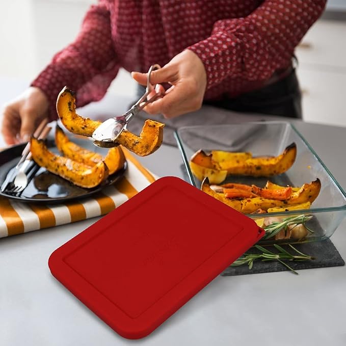 Sophico 6 Cup Rectangle Silicone Airtight Replacement Lid for Pyrex 7211-PC | Food Grade Silicone, Leakproof、Airtight Lids, Dishwasher Microwave Safe