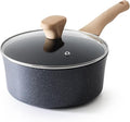 Nonstick Saucepan with Lid, 3.5 Quart German Greblon Ceramic Sauce Pan, Non Toxic Sauce Pot with Cover for Multipurpose Use, PTFE, PFOA & PFAS Free, Induction Compatible.