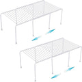 Orgneas Expandable Cabinet Shelf Organizer Rustproof Metal Shelf Riser | Storage Organizer Shelf Rack for Kitchen Counter, Fridge, Cabinet, Pantry and Bathroom with Scratch Resistant Feet, 2 Sets