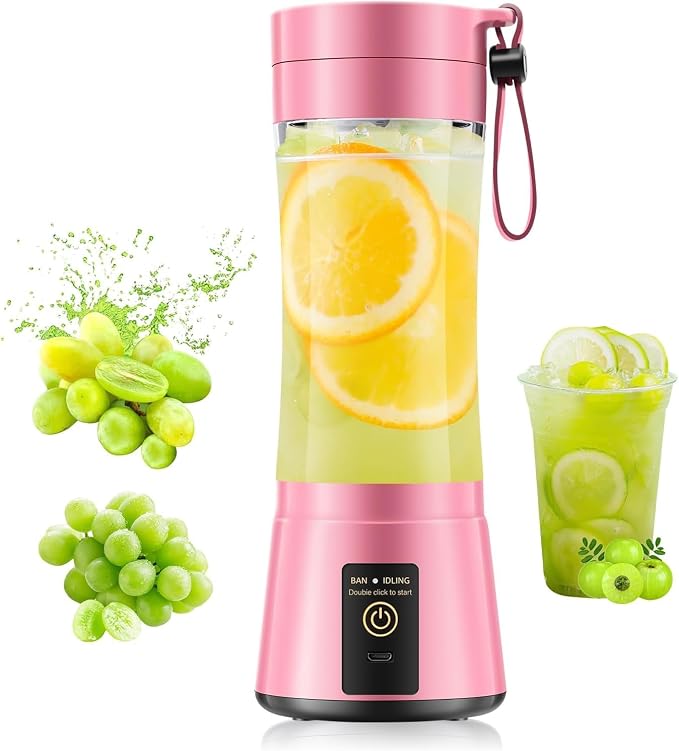 Small Portable Smoothie Blender - 12oz Personal Size Mini Blender | Portable Blender Juice Cup, Lightweight & Leak-Proof, Quick Blend, Easy Clean, Freshly Squeezed in Picnic/Sports/Office