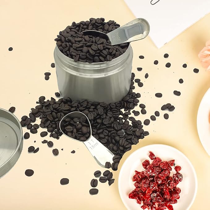 Coffee Scoop 15ml Stainless Steel Measuring Spoon Short Handle for Ground Coffee